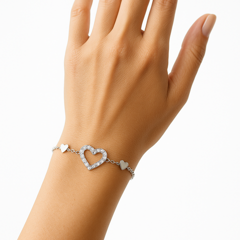 Pulsera corazón Plata .925
