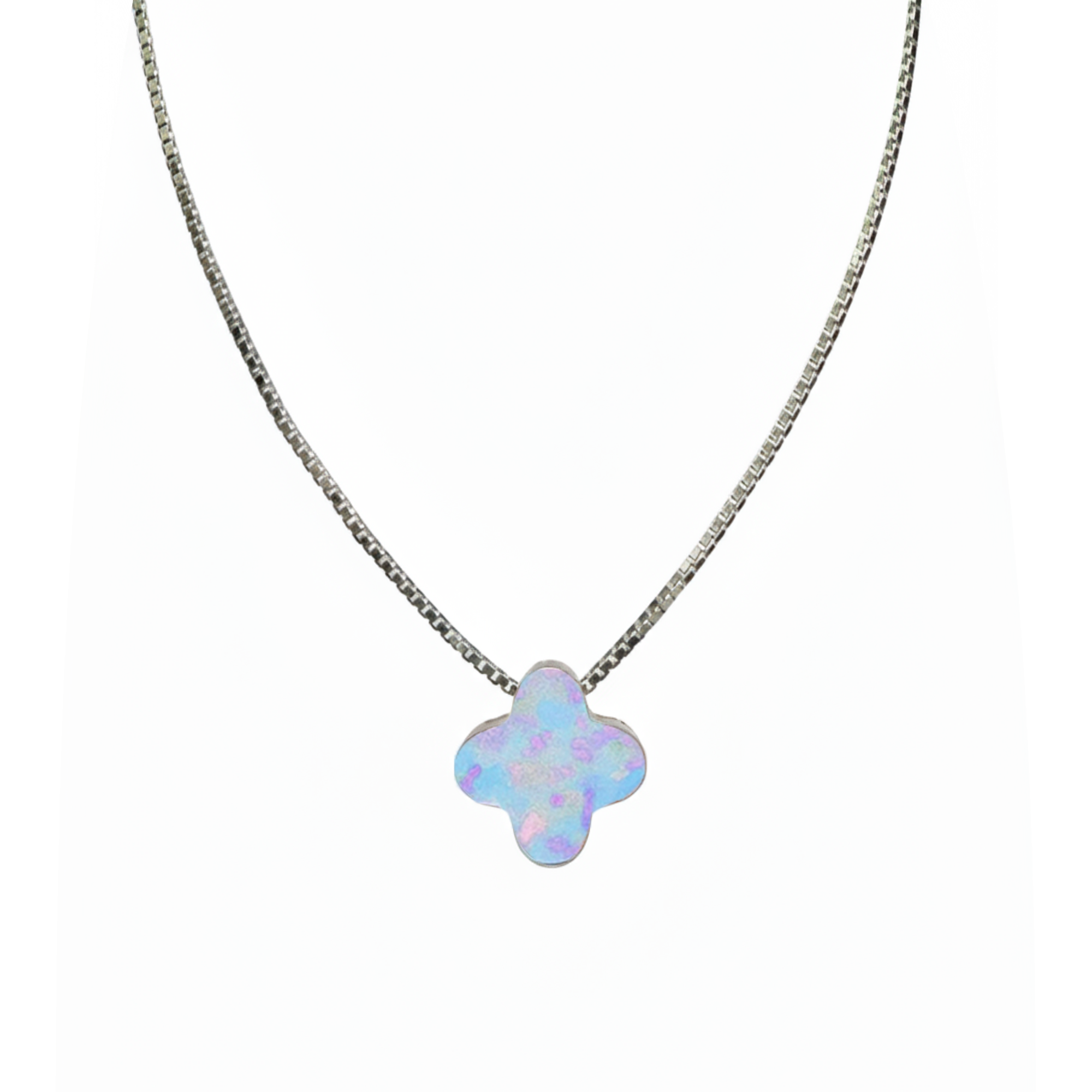 Collar Flor Inspirado Van C con Opalo Plata .925