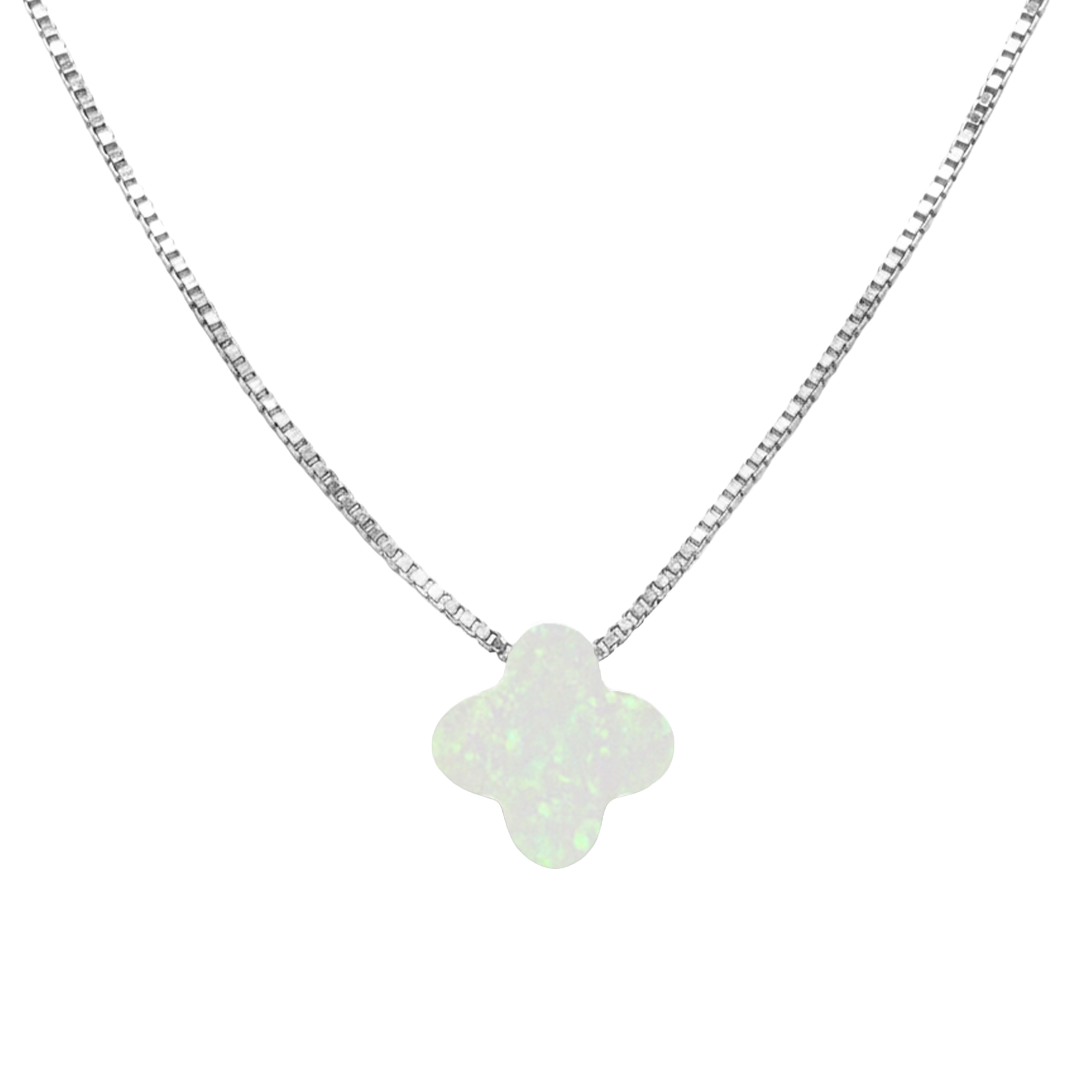 Collar Flor Inspirado Van C con Opalo Plata .925