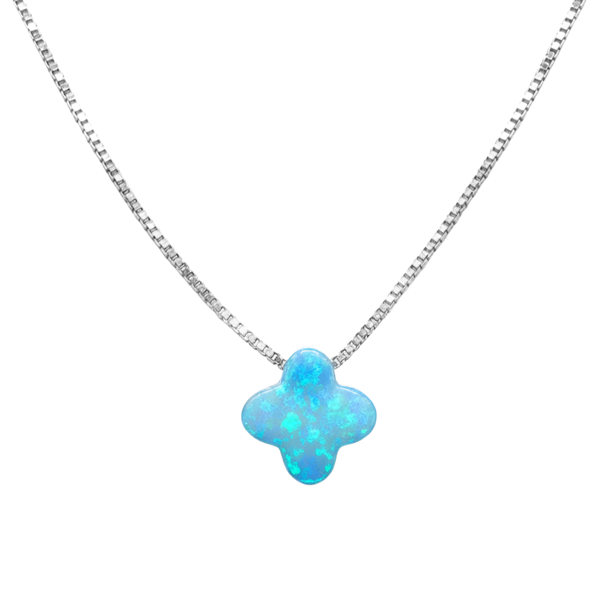 Collar Flor Inspirado Van C con Opalo Plata .925