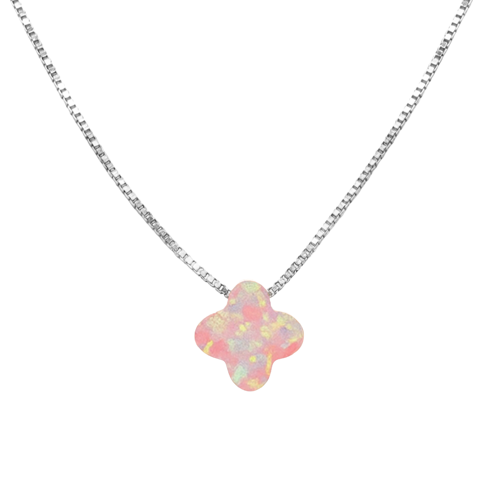 Collar Flor Inspirado Van C con Opalo Plata .925