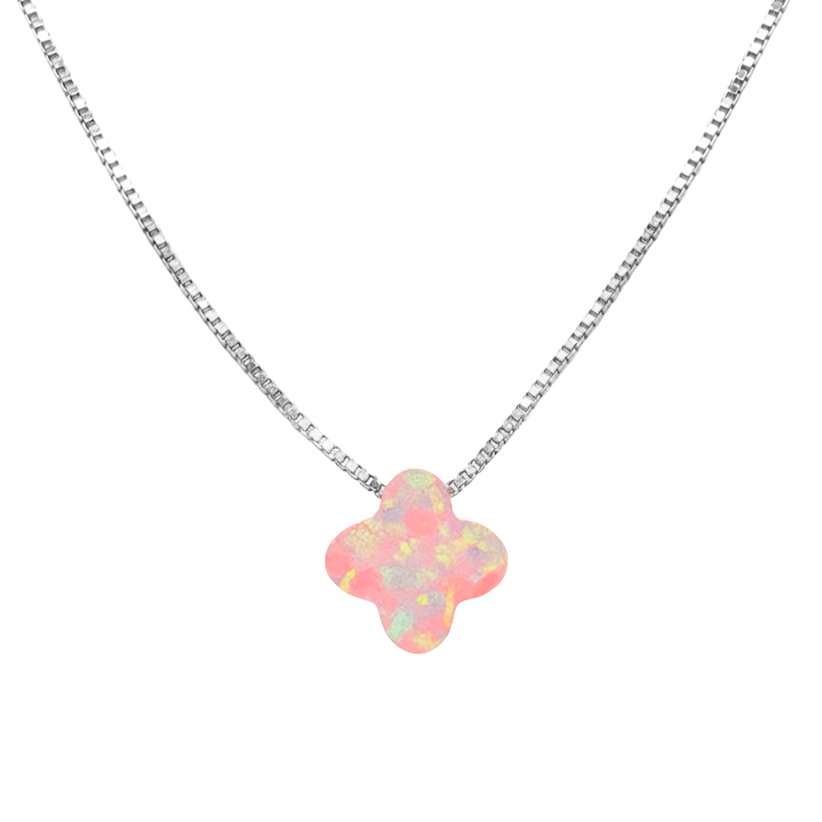 Collar Flor Inspirado Van C con Opalo Plata .925