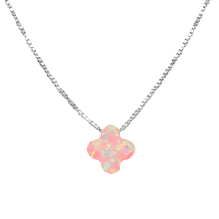 Collar Flor Inspirado Van C con Opalo Plata .925