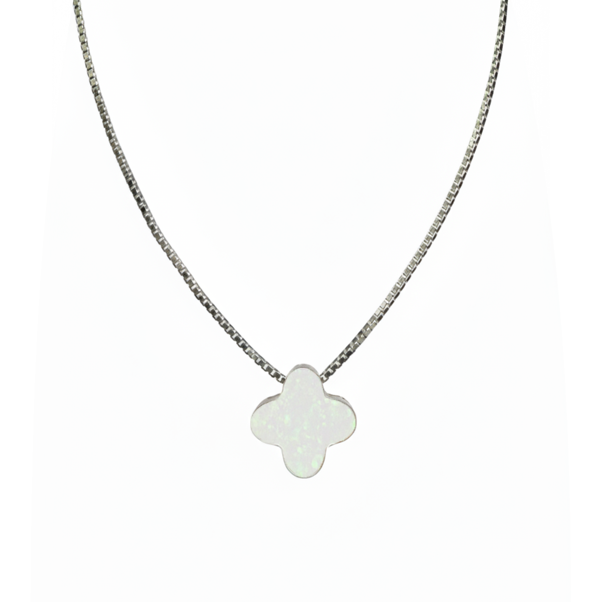 Collar Flor Inspirado Van C con Opalo Plata .925