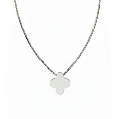 Collar Flor Inspirado Van C con Opalo Plata .925