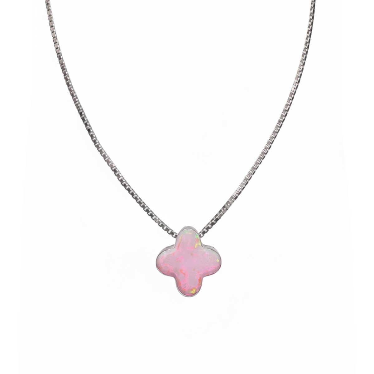 Collar Flor Inspirado Van C con Opalo Plata .925