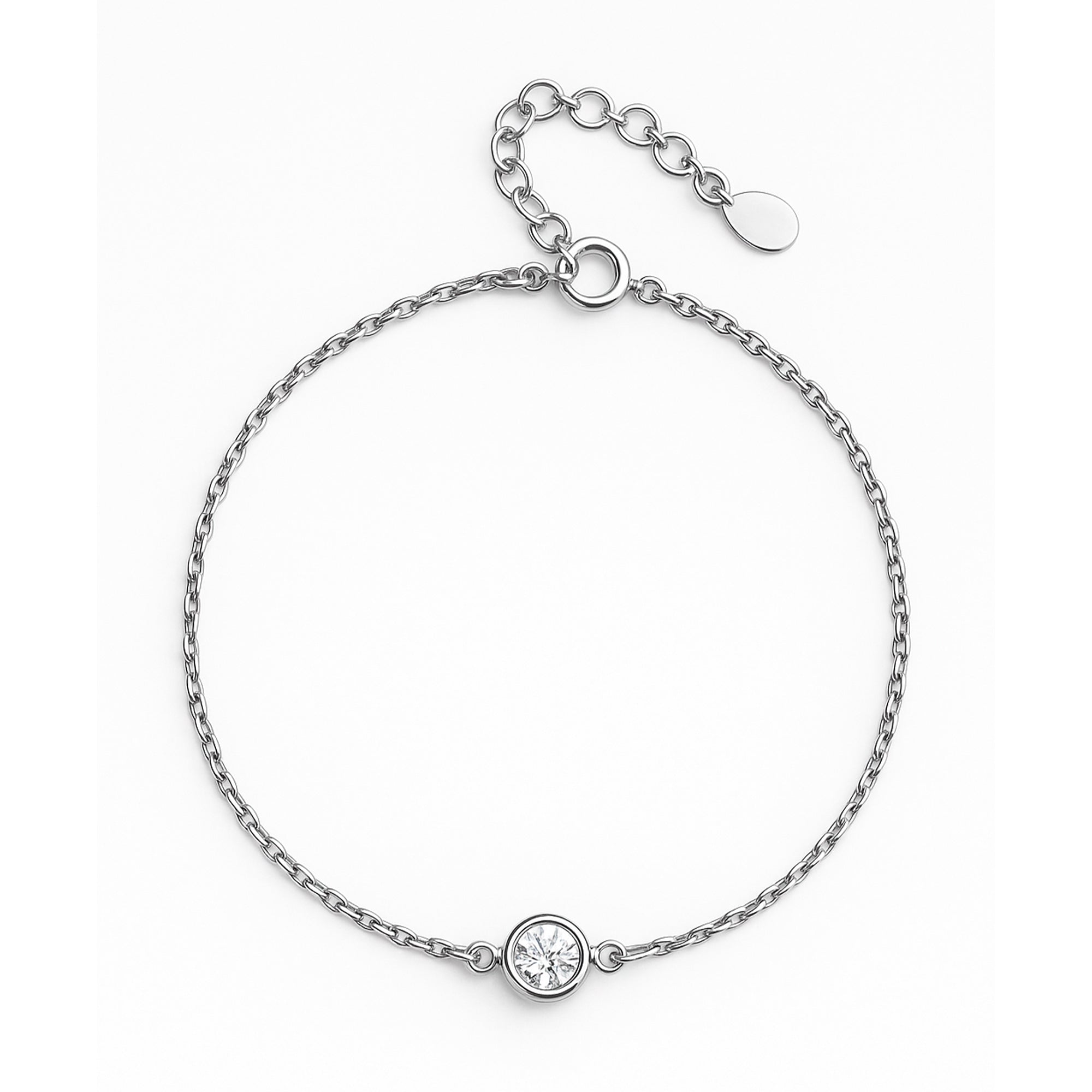 Pulsera Circonia Biselada Plata .925 con Rodio