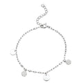 Pulsera de Circulos con Micro Circonias y Cadena Serpentina Plata .925 con Baño de Rodio