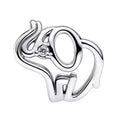 Charm Inspirado Pan 1:1 Elefante en Línea Grande, Plata .925