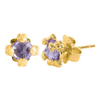 Broquel Inspirado Osos 1.1 Circonia con Uñas de Osito Plata -925 con Baño de Oro 18k