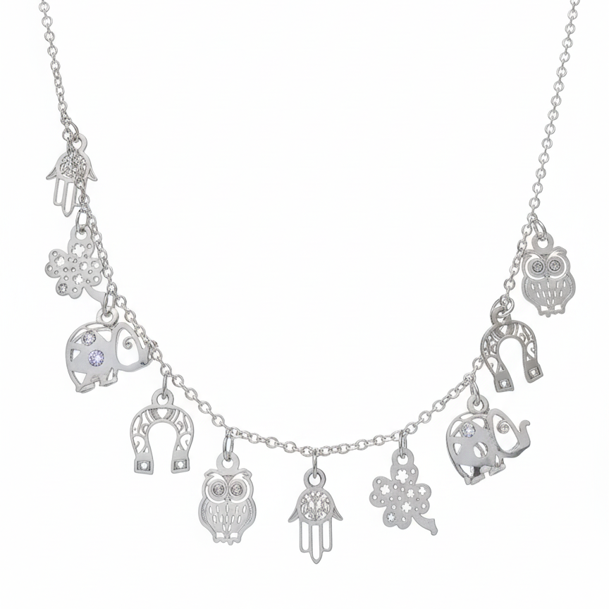 Collar Dijes de la Suerte Plata .925