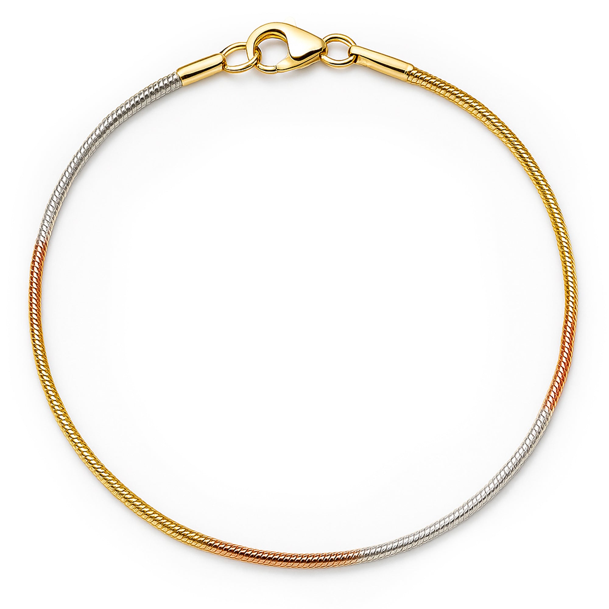 Pulsera Espuma Diamantada con Baño en 3 Oros Plata .925