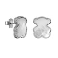 Broquel Inspirado Osos 1:1 Madre Perla 2 cm Plata .925 con Baño de Rodio