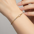 Pulsera Espuma Diamantada con Baño en 3 Oros Plata .925