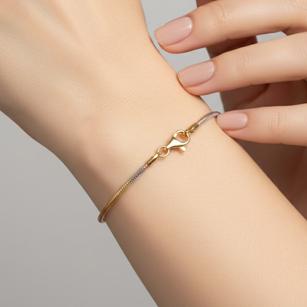 Pulsera Espuma Diamantada con Baño en 3 Oros Plata .925