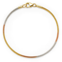 Pulsera Espuma Diamantada con Baño en 3 Oros Plata .925