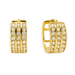 Huggies 3 Lineas de Micro Circonias Oro 10K