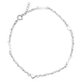 Tobillera Corazón con Infinitos y Cadena de Corazones Plata .925