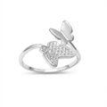Anillo Doble Mariposa con Micro Circonias Plata .925