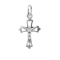 Dije Crucifijo Liso Plata .925