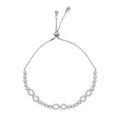 Pulsera Ajustable Infinito con Circonias y Micro Circonias Plata .925 con Baño de Rodio