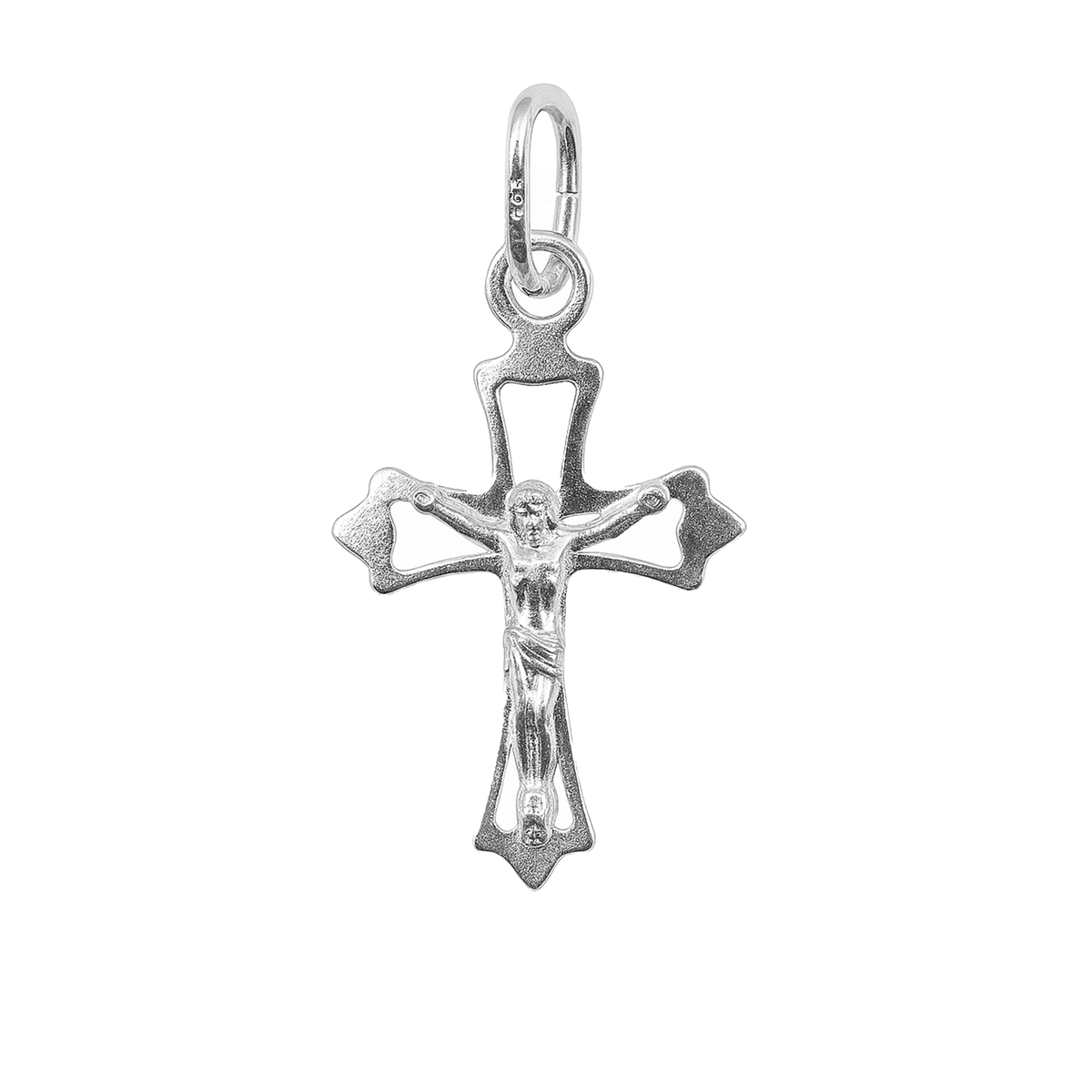 Dije Crucifijo Liso Plata .925