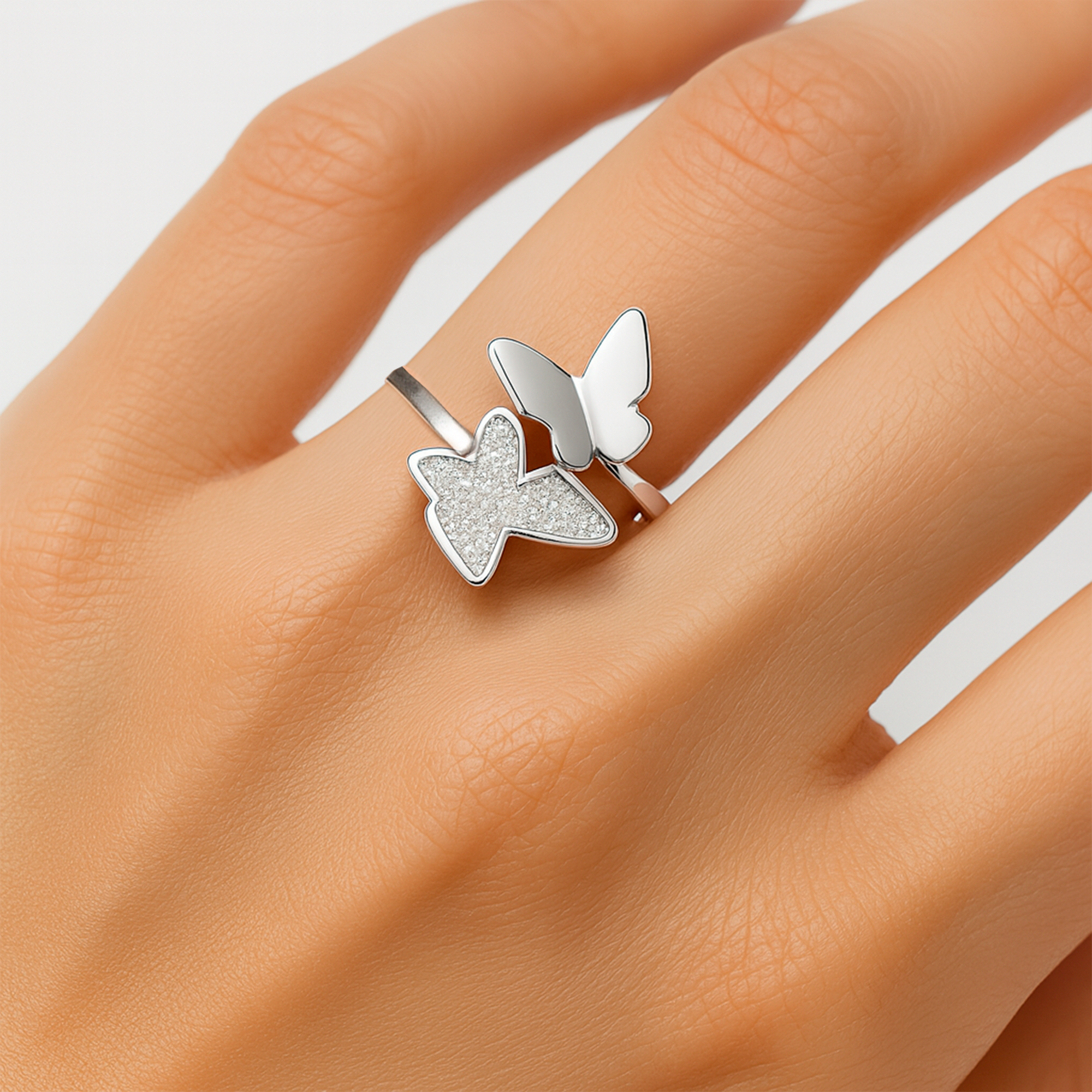 13Anillo encontrado mariposa Plata .925