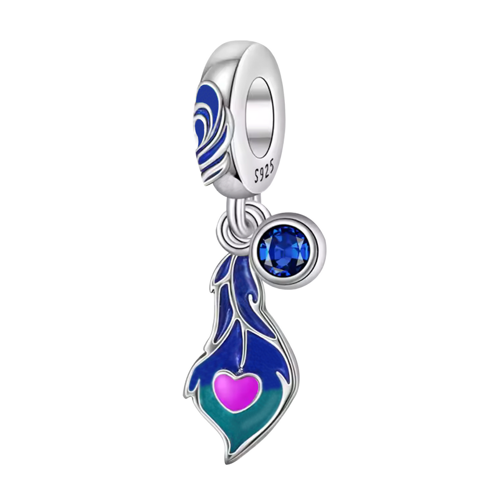 Charm Inspirado Pan 1:1 Pluma con Esmalte Plata .925