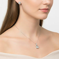 Juego Circonia Cuadrada Chica con Bandola de Micro Circonias Plata .925