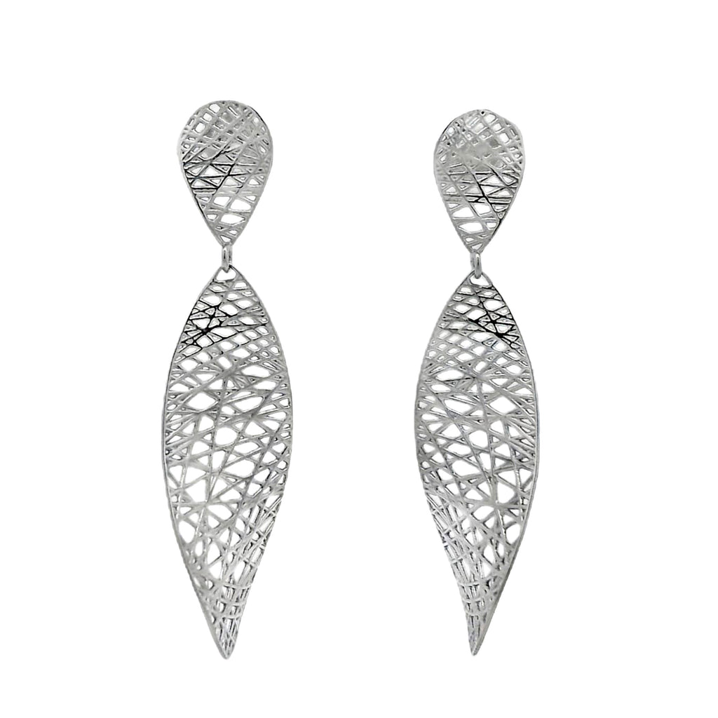 Arete Filigrana Hoja Colección Esencia Plata .925 con Baño de Rodio