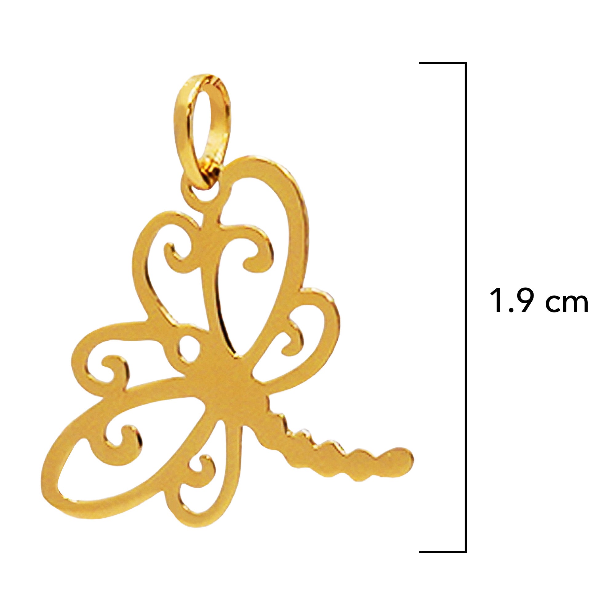 Dije Calado de Libelula Oro 14K
