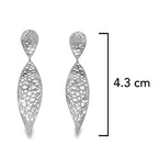 Arete Filigrana Hoja Colección Esencia Plata .925 con Baño de Rodio