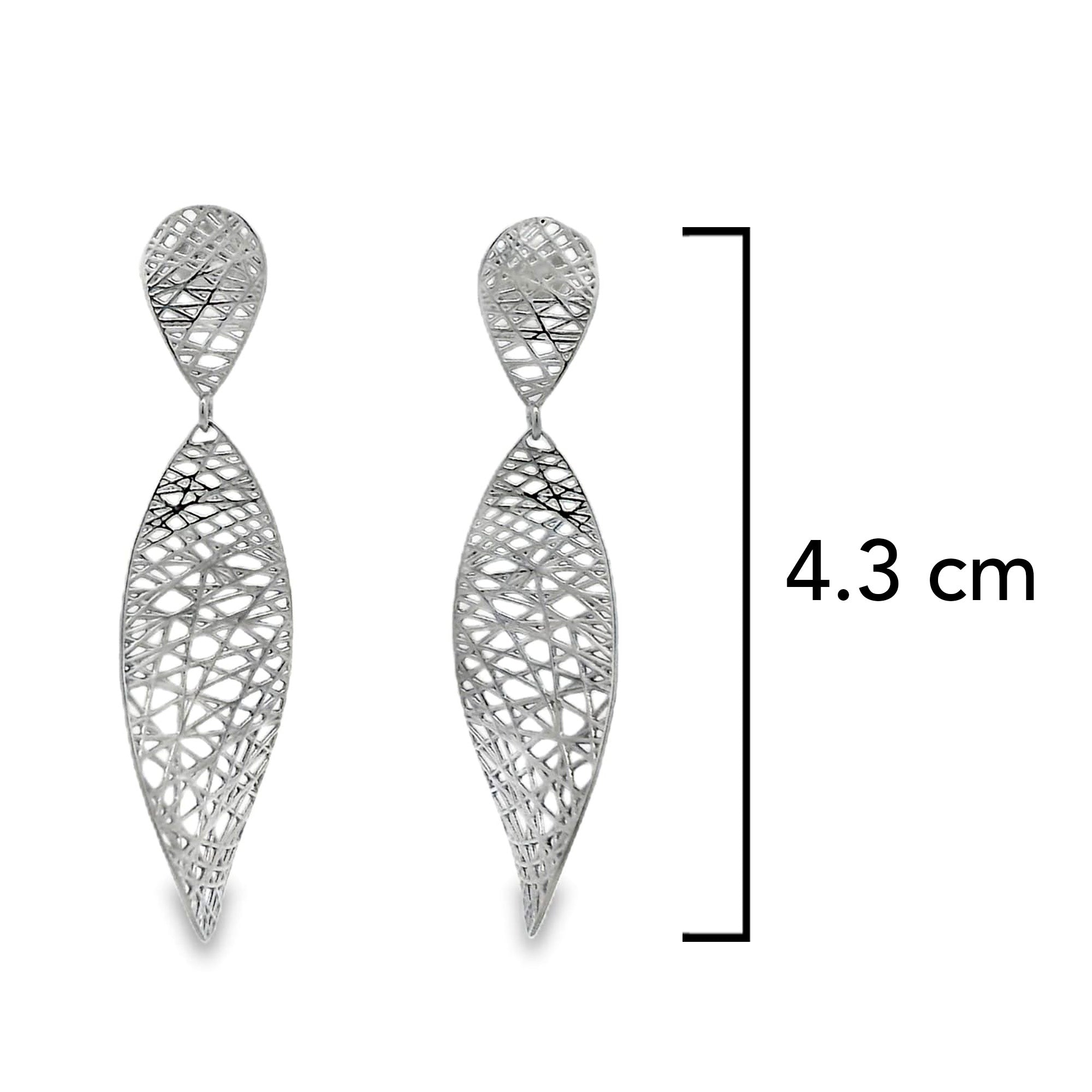 Arete Filigrana Hoja Colección Esencia Plata .925 con Baño de Rodio