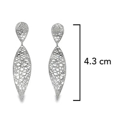 Arete Filigrana Hoja Colección Esencia Plata .925 con Baño de Rodio
