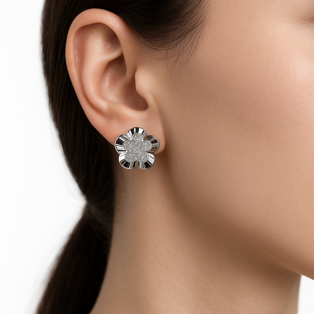Broquel flor Plata .925