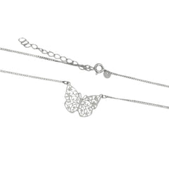 Collar Mariposa Grecas con Cadena Cubana Plata .925