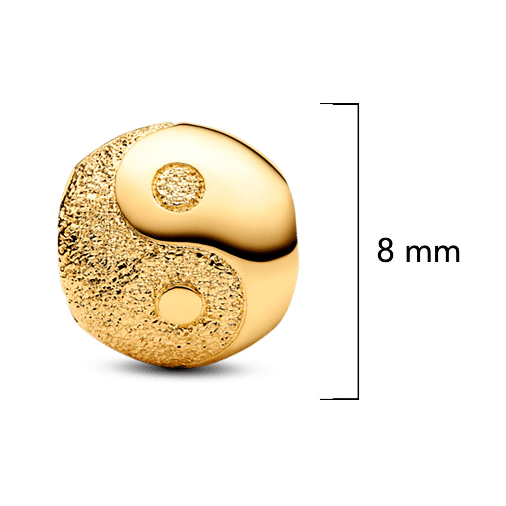 Charm Inspirado Pan 1:1 Yin Yang Dorado, Plata .925 Con Baño de Oro 18k