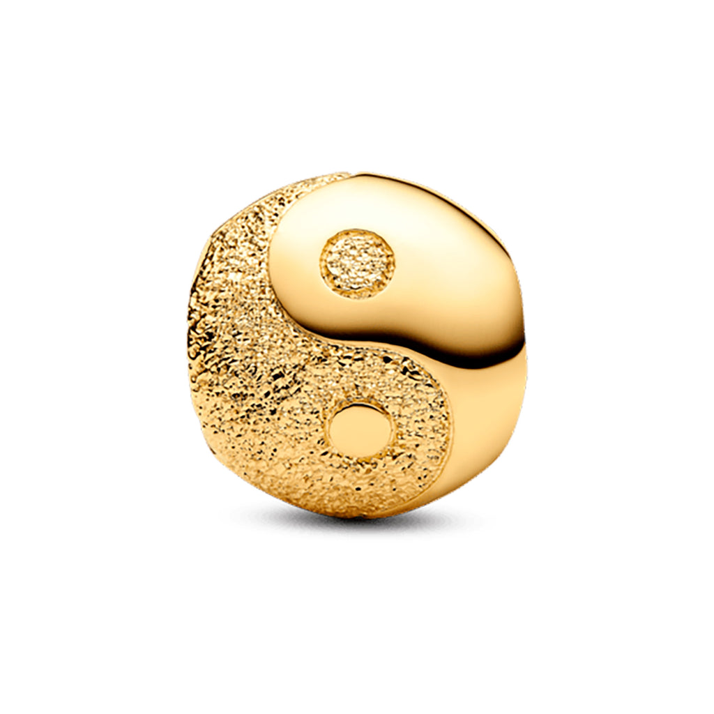 Charm Inspirado Pan 1:1 Yin Yang Dorado Chico, Plata .925