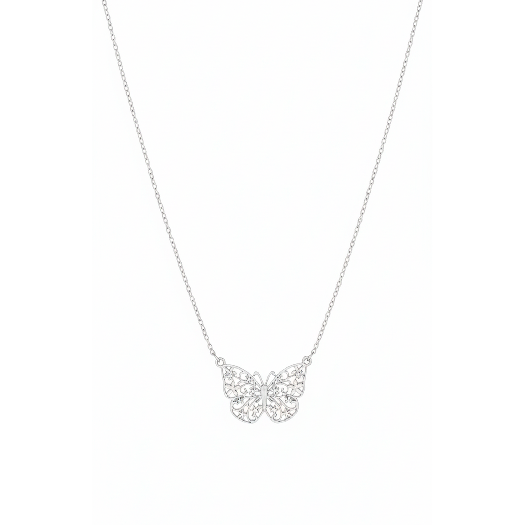 COLLAR MARIPOSA PLATA .925