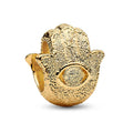 Charm Inspirado Pan 1:1 Mano de Fatima Dorada Chico, Plata .925