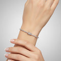 Pulsera con Circonias Biseladas y Broche Plata .925 con Baño de Rodio