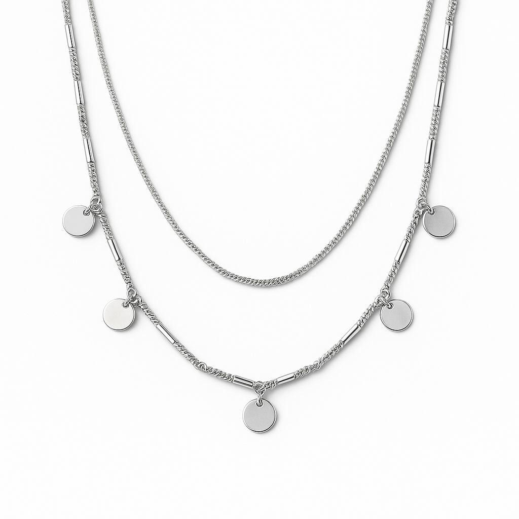 COLLAR DOBLE PLATA .925