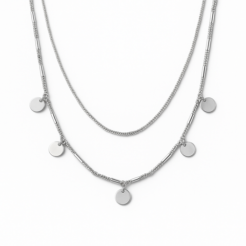 COLLAR DOBLE PLATA .925