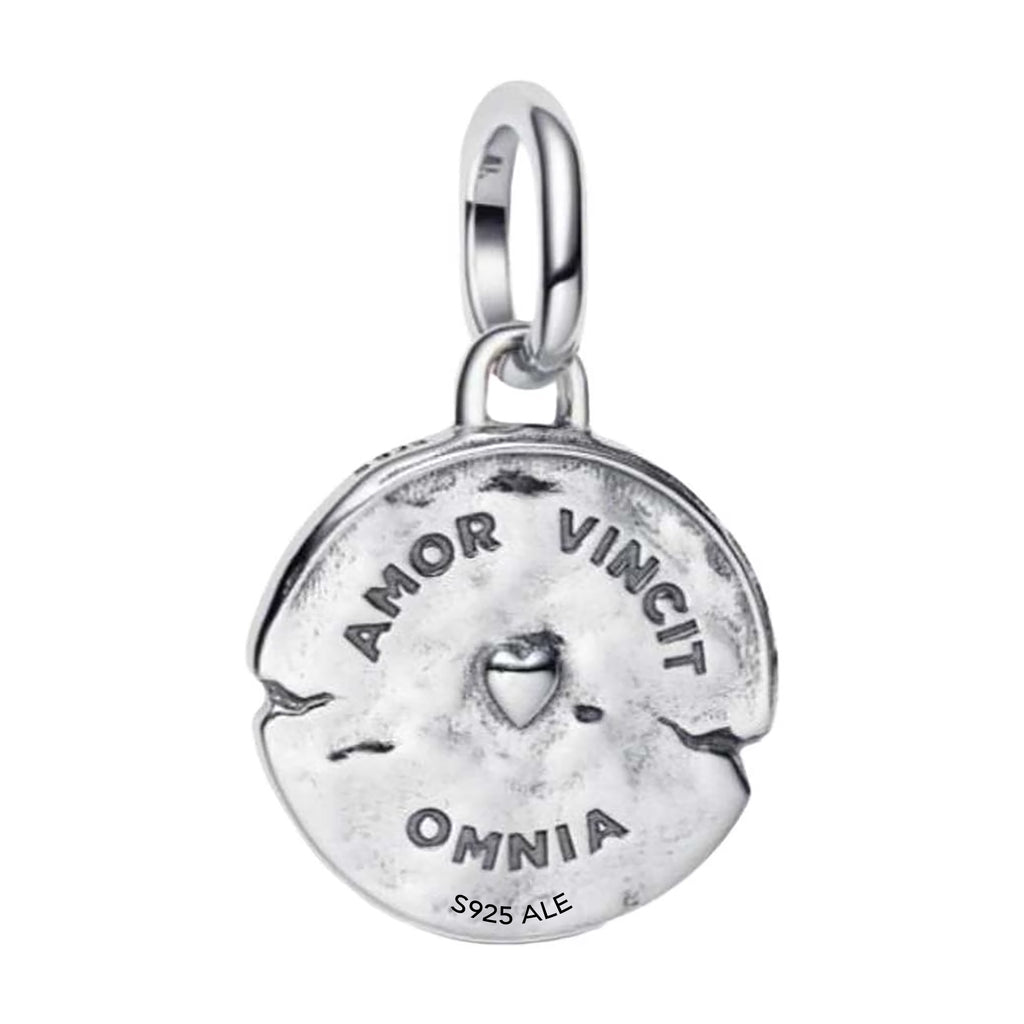 Charm Inspirado Pan 1:1 Medallón de Corazón, Plata .925