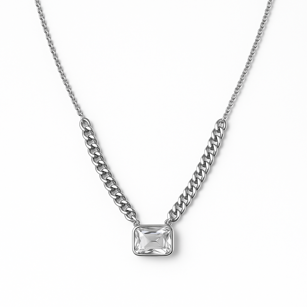 COLLAR CIRCONIA PLATA .925