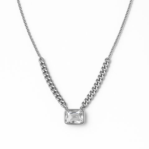 COLLAR CIRCONIA PLATA .925