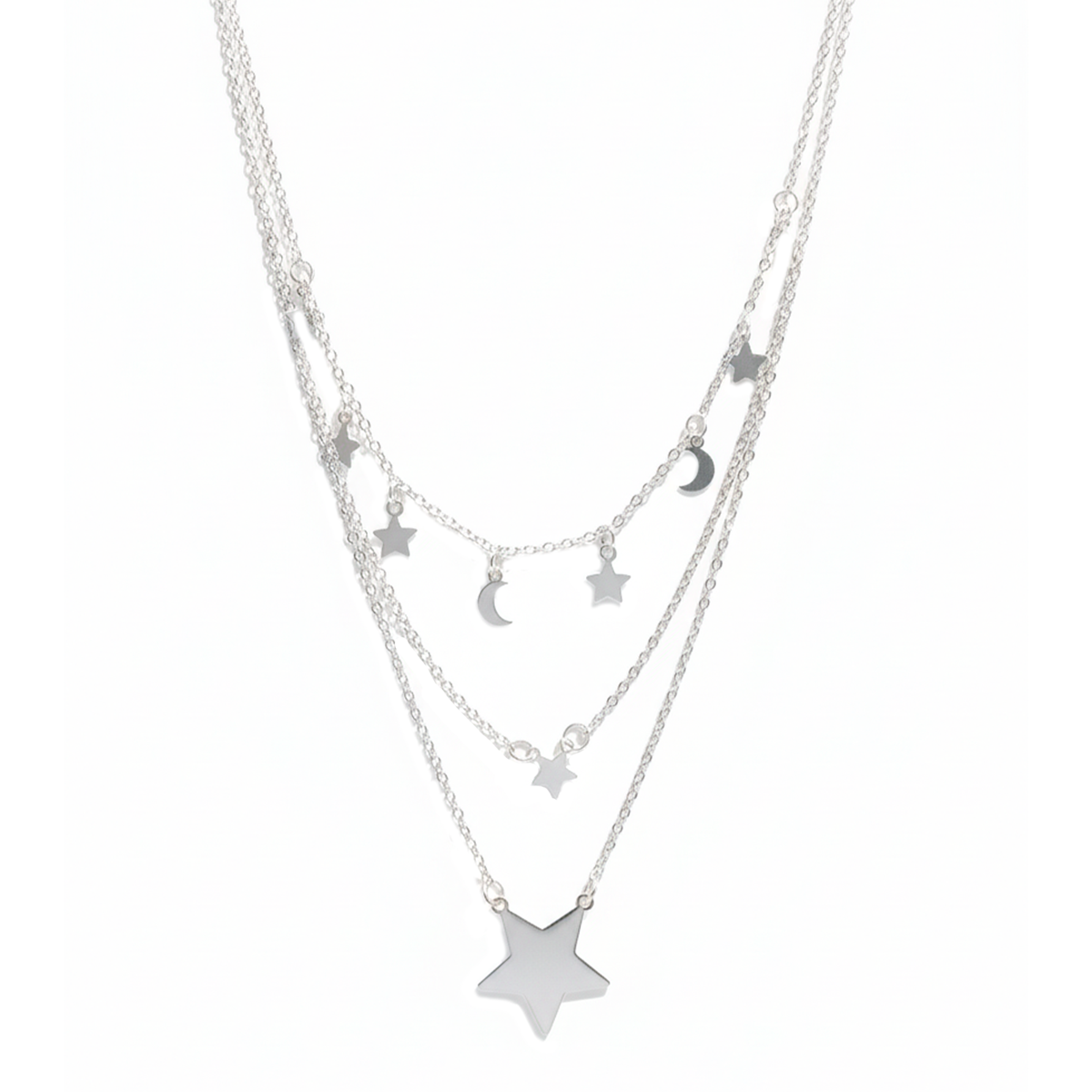 COLLAR TRIPLE PLATA .925