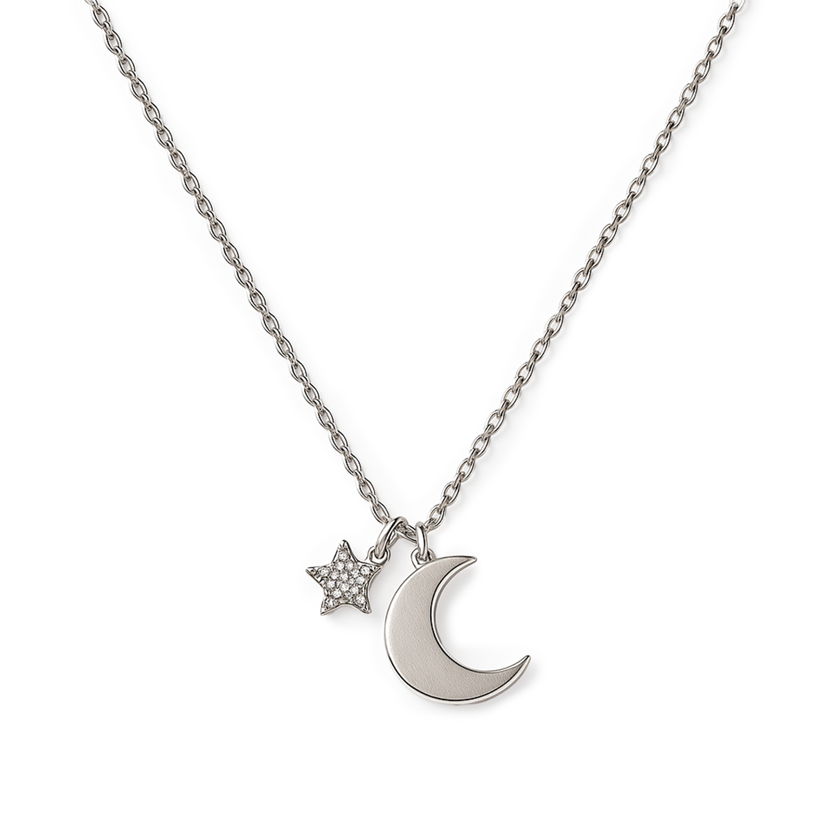 COLLAR LUNA PLATA .925