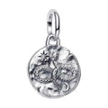 Charm Inspirado Pan 1:1 Medallón de Serpiente, Plata .925