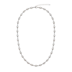 Collar Perlas Naturales con Eslabones Plata .925